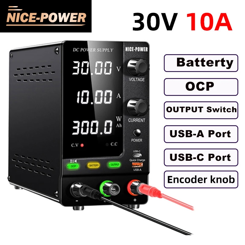 NICE-POWER 30V/5A/10A LCD Display Adjustable Switching Regulator DC ...