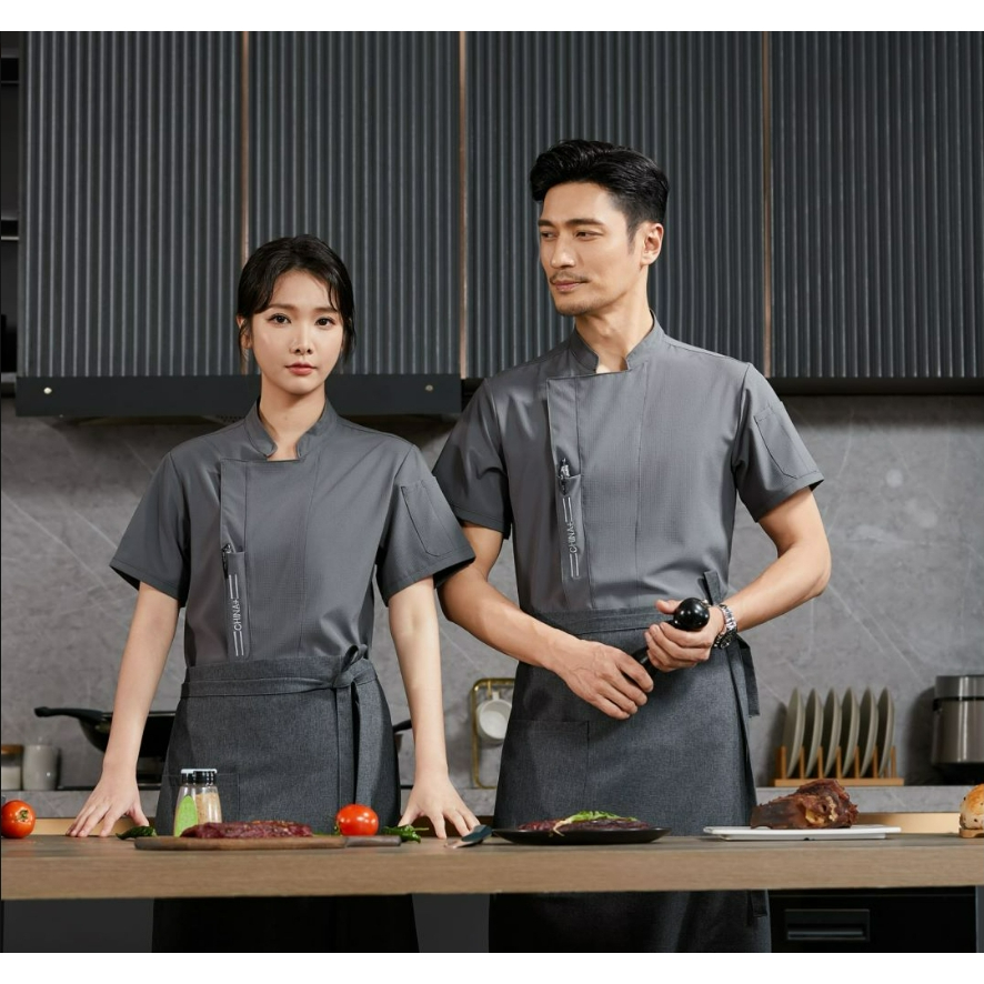 Chef Uniform for Men Women Professional Kitchen Cook Jacket Restaurant ...