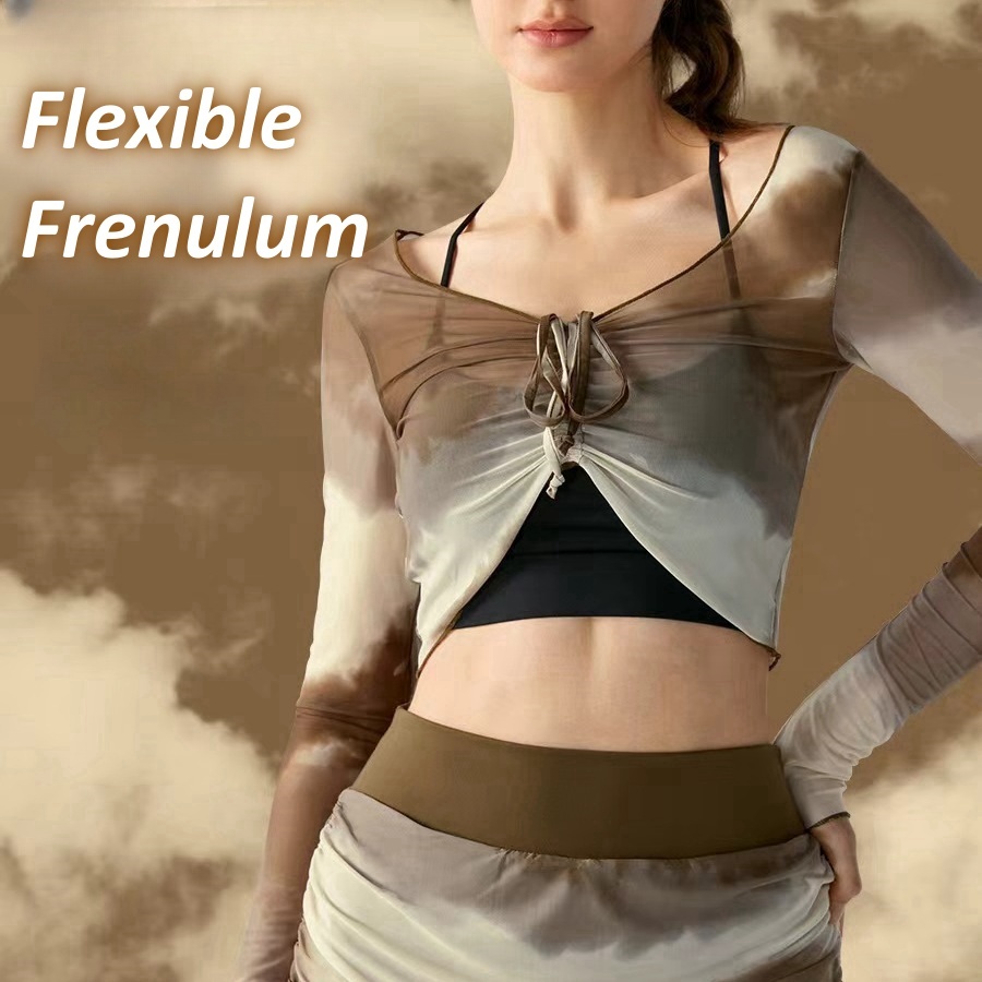 L.CIRCLENew Style Sexy Fitness Clothes Top Printed Mesh Sports  Long-Sleeved | Shopee Philippines