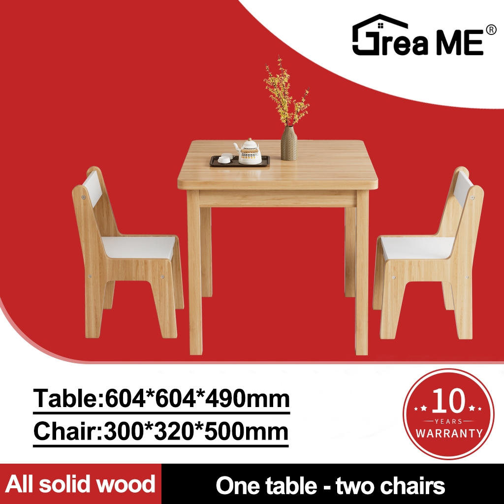 Dreame Nordic Soild Wood Dining Table Set 4 Seaters Family Dining Table