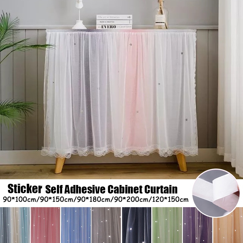 Self adhesive sticker Cabinet Curtain Hollow Star Cabinet Curtain Free ...