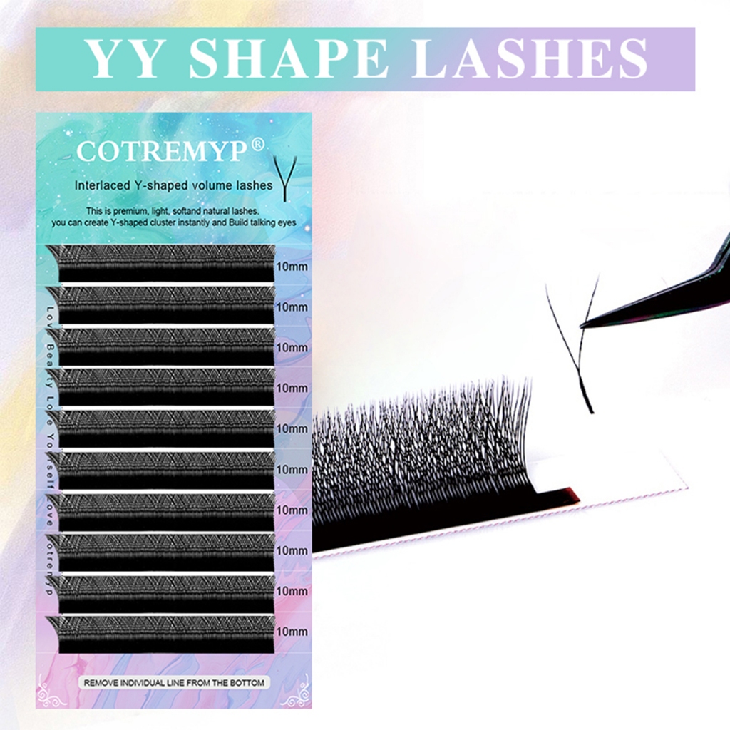 COTREMYP YY Eyelash Extensions C/D Curl Y Shape Lashes Premade Fan ...