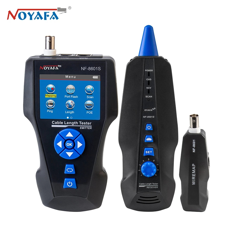 NOYAFA NF-8601S Cable Tester with PoE/PING Function Lan Measure Tester ...