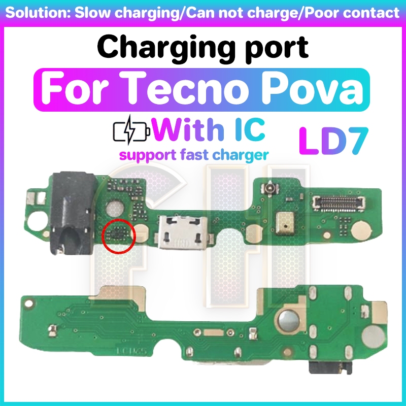 USB Charging charger port board for Tecno POVA LD7 LD 7 with IC USB ...