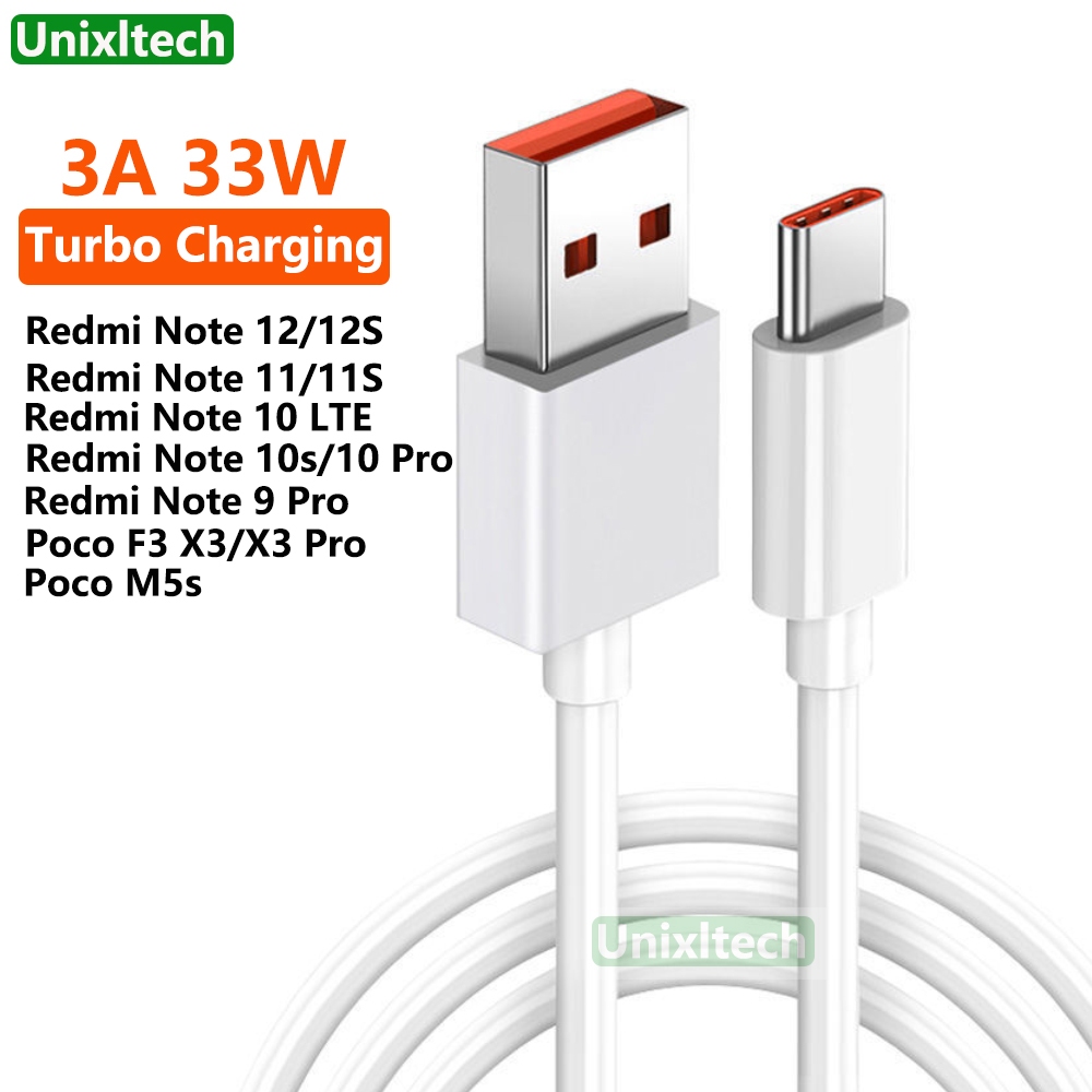 3A 33W USB Type C Fast Charging Cord Turbo Charge Cable