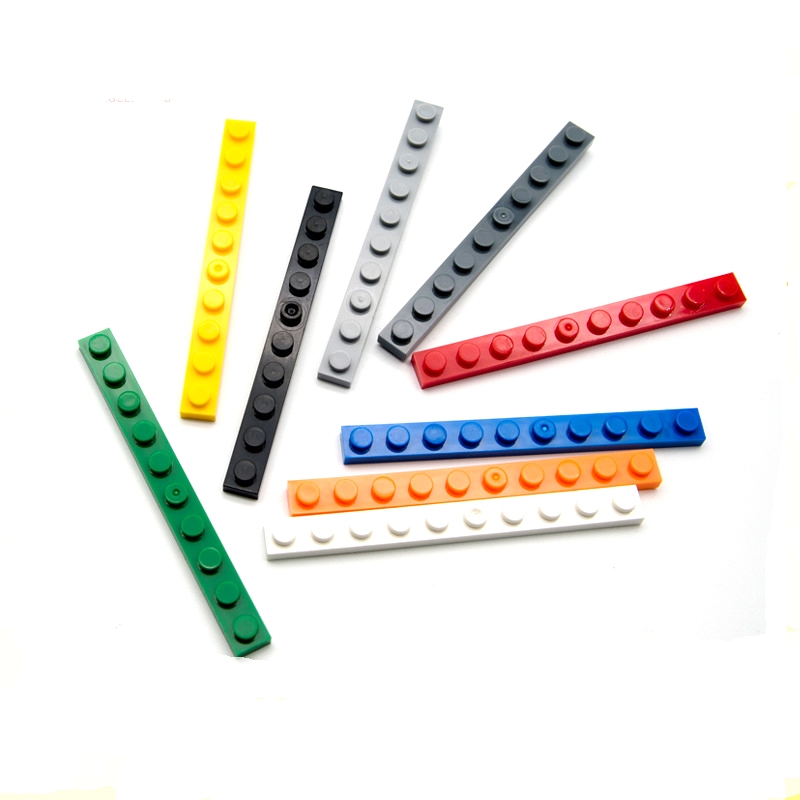 5pcs DIY Building Blocks Thin Figures Bricks 1x10 Dots 12Color ...