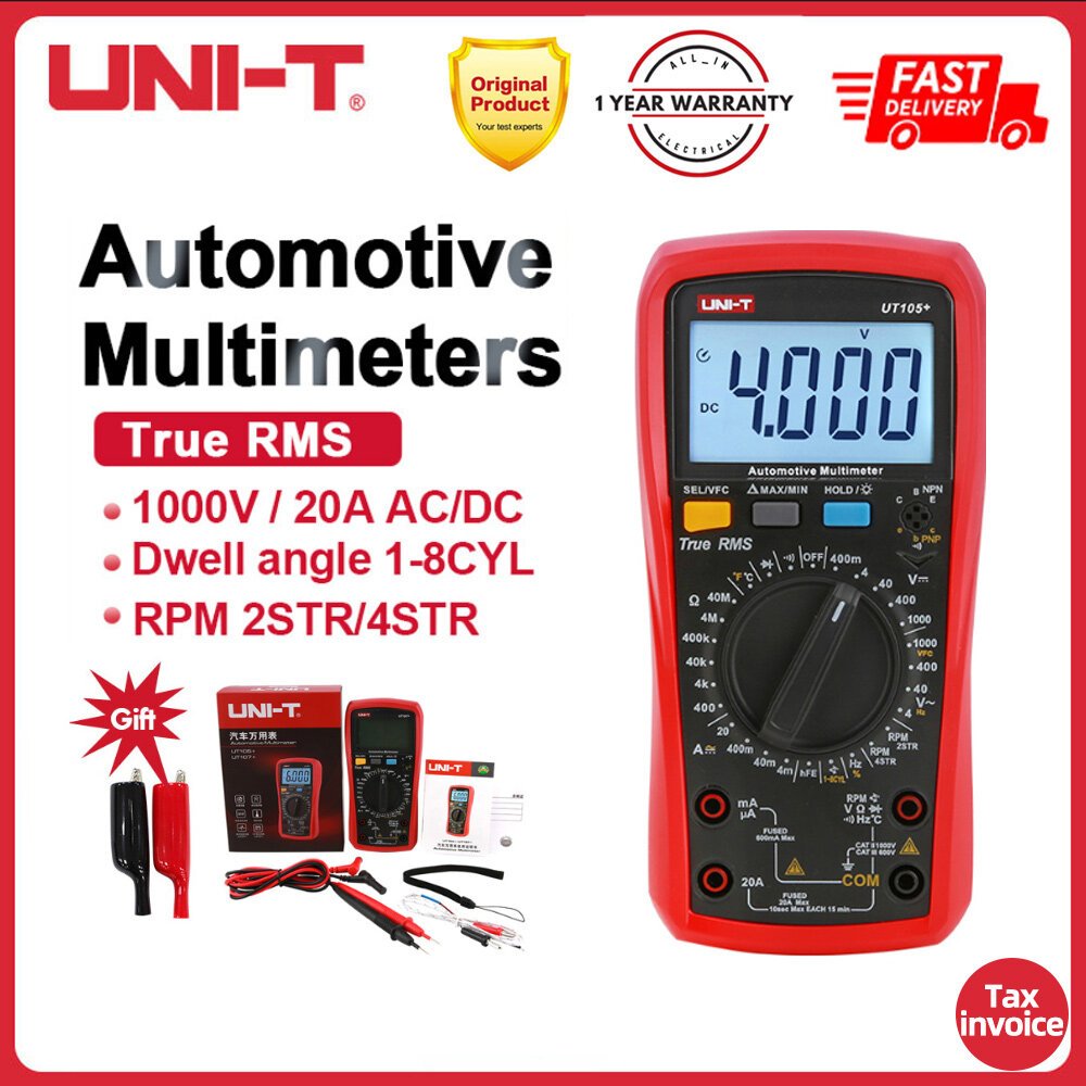 UNI-T Digital Automotive Multimeter Car UT105+ UT107+ AC DC Current ...