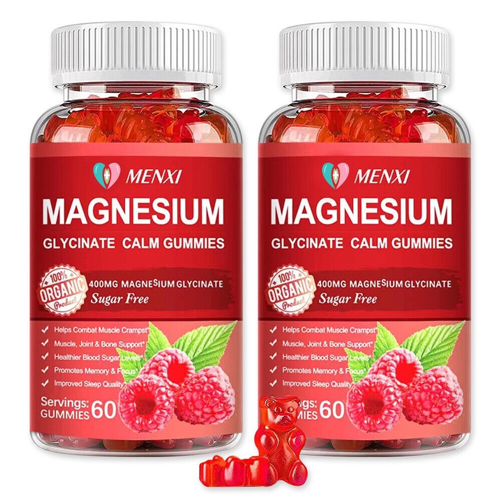 [COD] Magnesium Glycinate Gummies Raspberry Flavor Magnesium Supplement