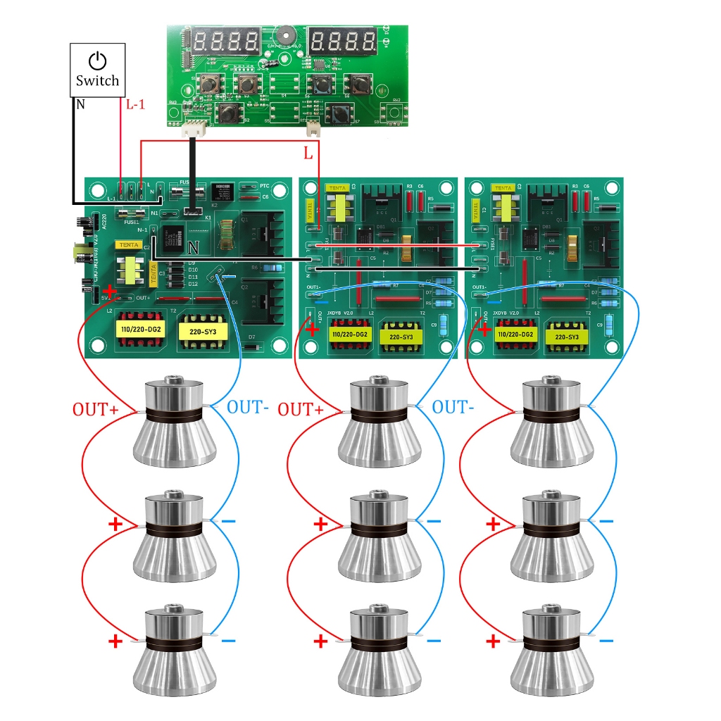 60W900W Ultrasonic Cleaner PCB Driver Boards Circuit Board Kit With