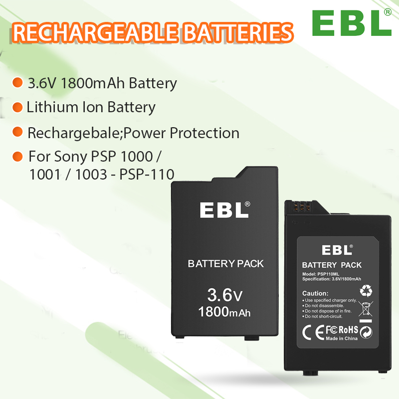 Batteria Sony PSP-1000 Li-ion 3.7V 1800mAh, Modello PSP-110, Compatibile Con PSP-1000 Series - 3