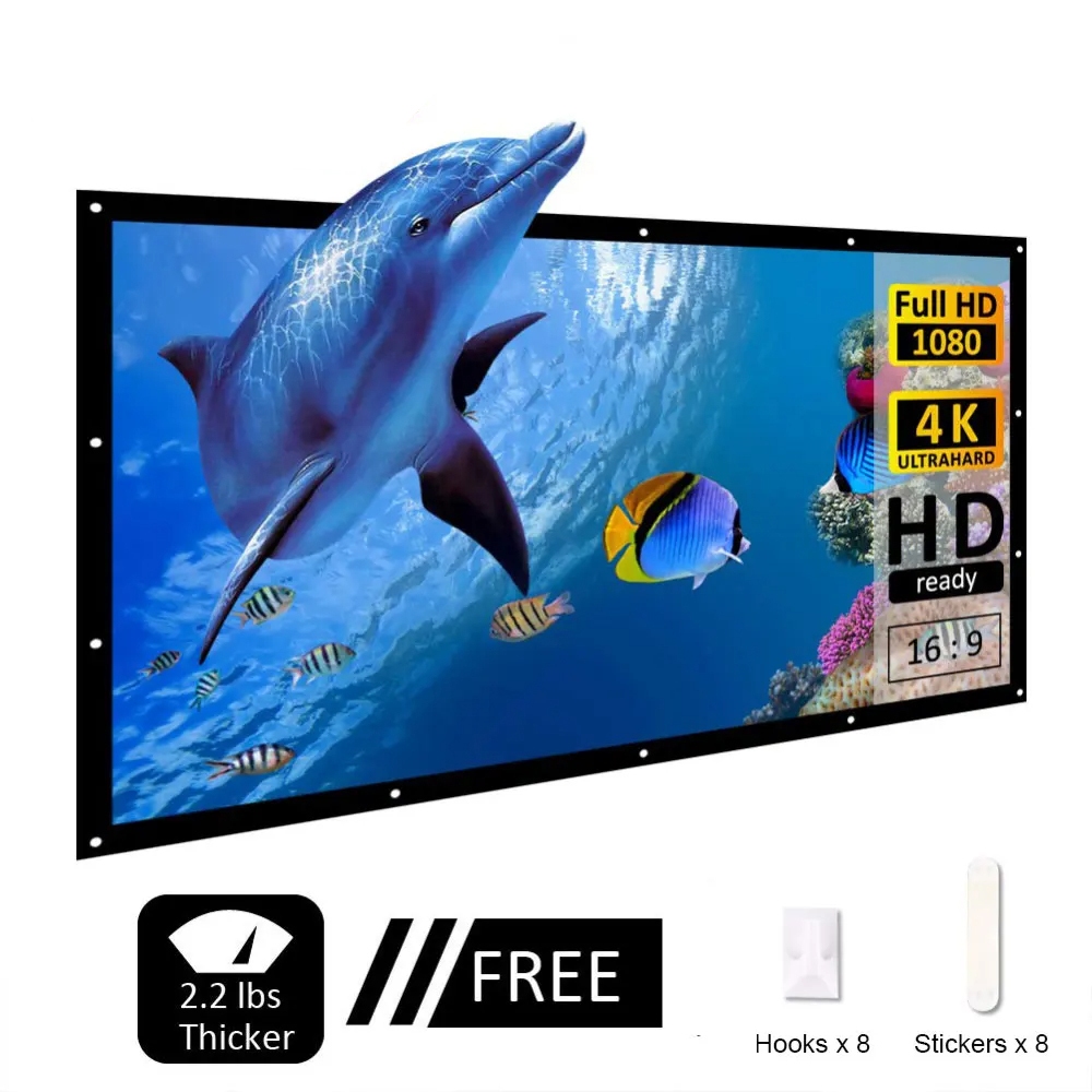 utdoor Simple Portable Screen 16:9 Travel Front & Rear projection ...