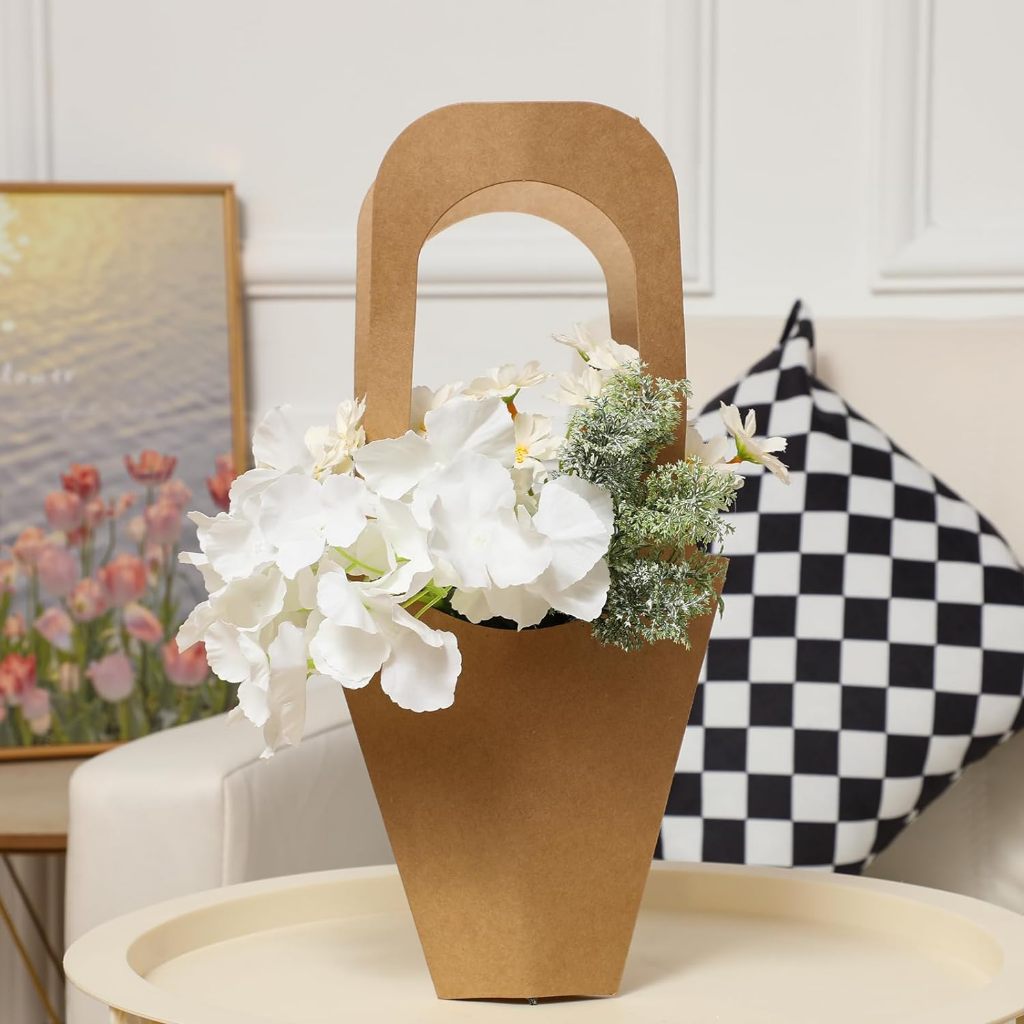 Clear Flower Bouquet Bags With Handle Florist Shop Packaging - China