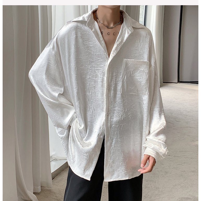 Light luxury and high-end custom fabric shirt, ruffled and handsome ...