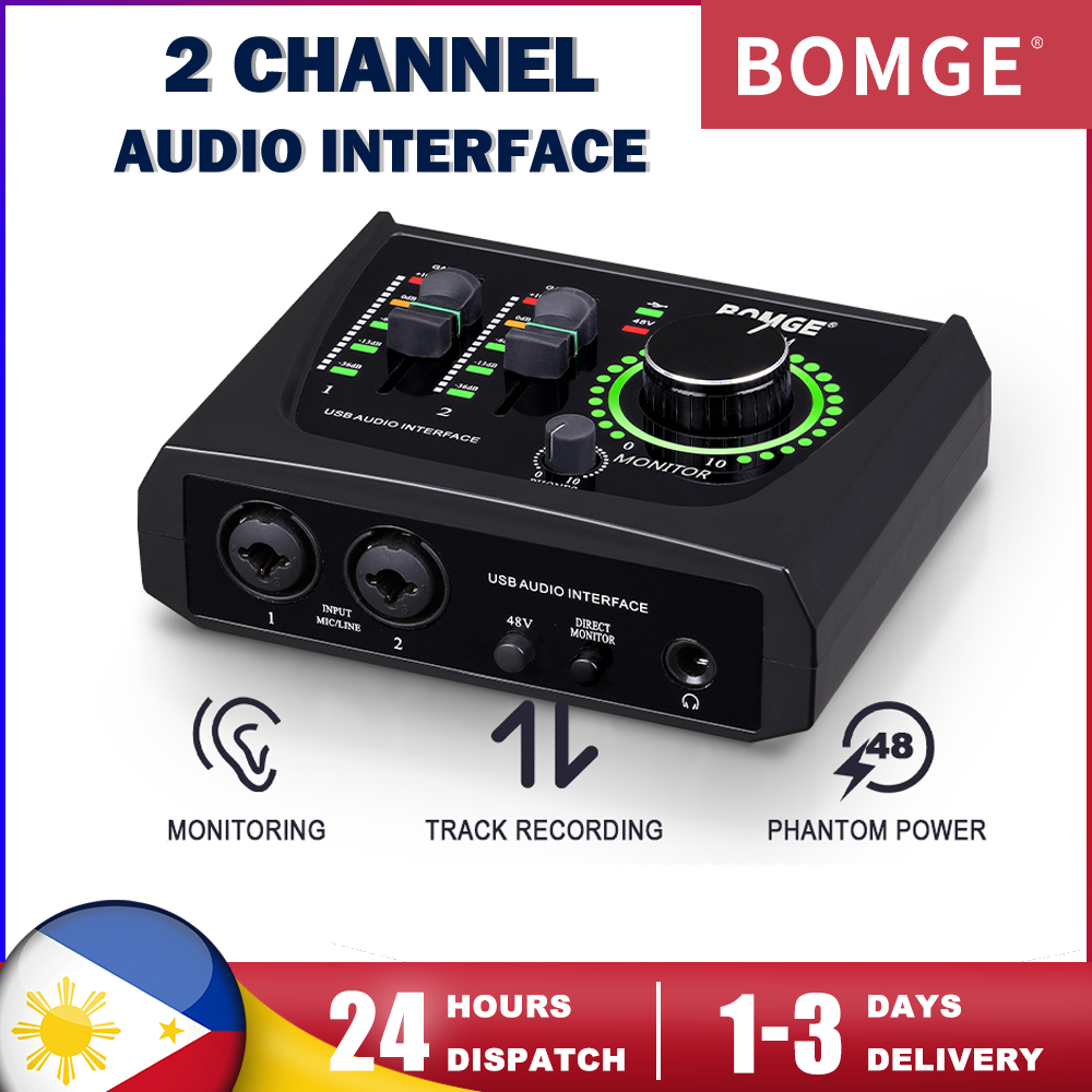 BOMGE mini 2 Channel USB Audio Interface for Recording, Streaming and