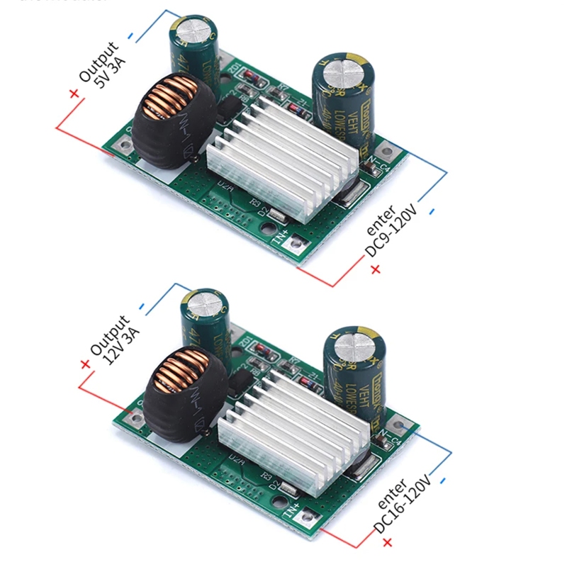DC 9V 12V 24V 36V 48V 72V 84V 120V to 5V 12V 3A Step Down Module Power ...