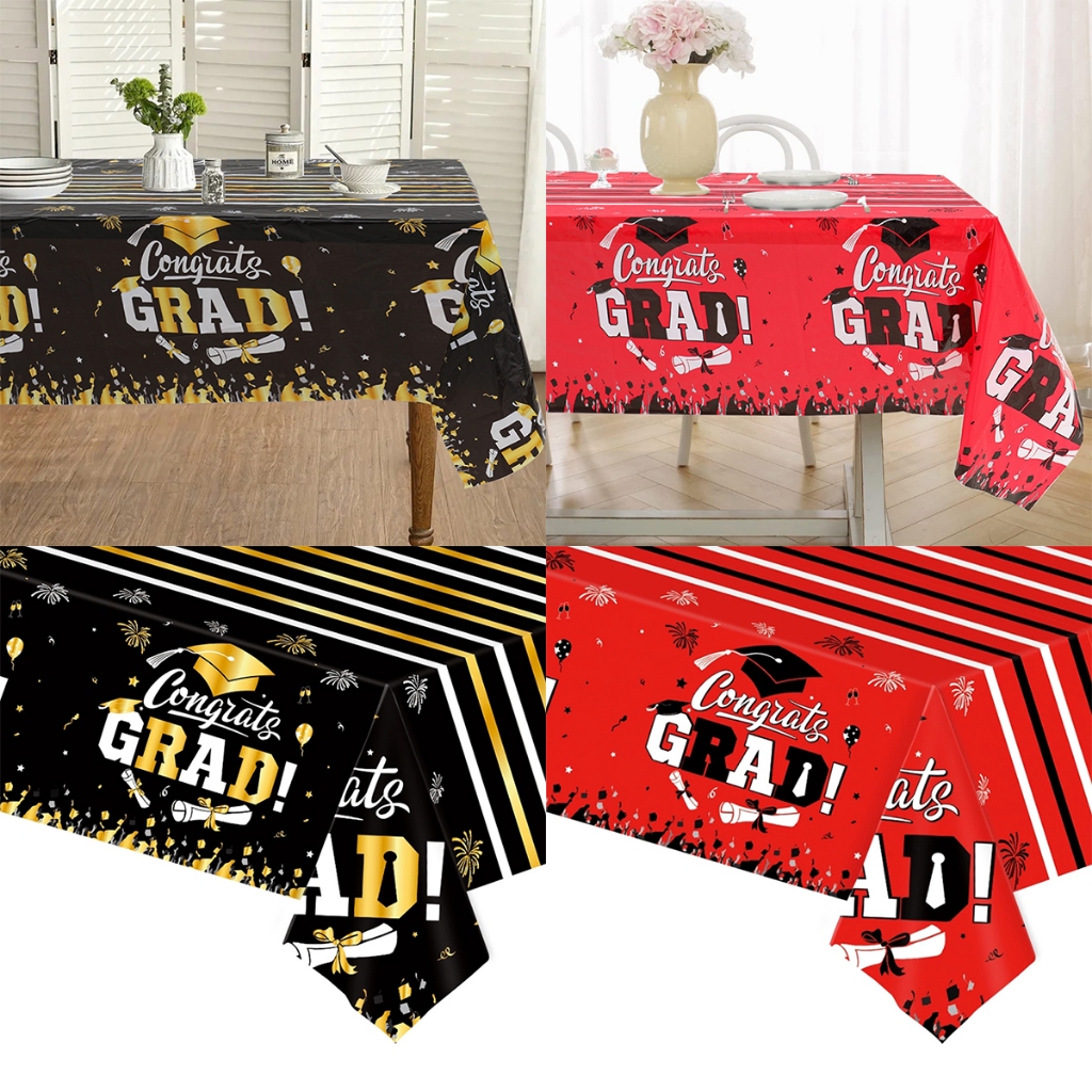 54*108inch Graduation Themed Tablecloth 2024 GRAD Table Cloth 4-6 ...