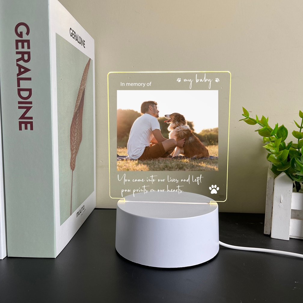 Personalized 3D acrylic touch controlled night light photo of beloved