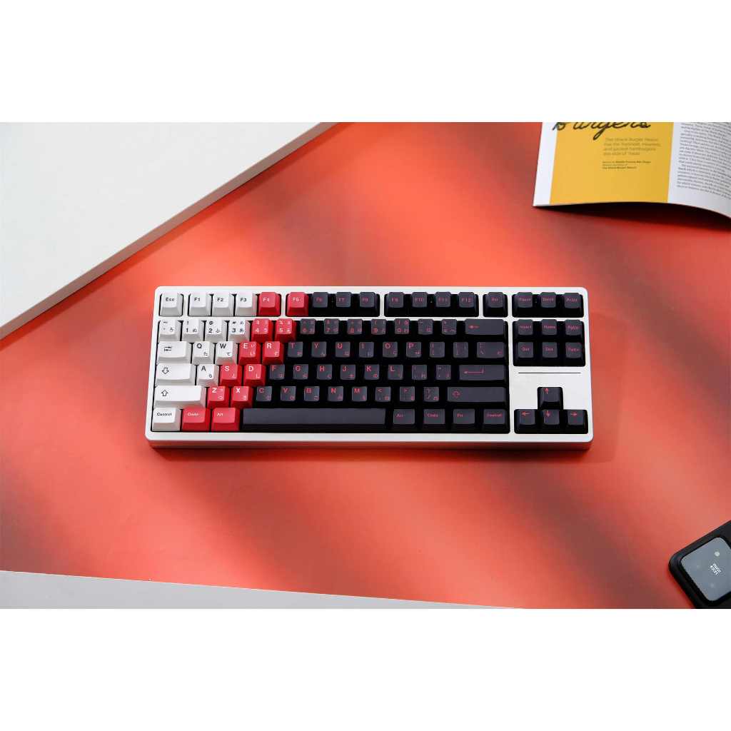 GMK Red Black Gradient Keycaps, 129 Keys PBT Keycaps Cherry Profile DYE ...