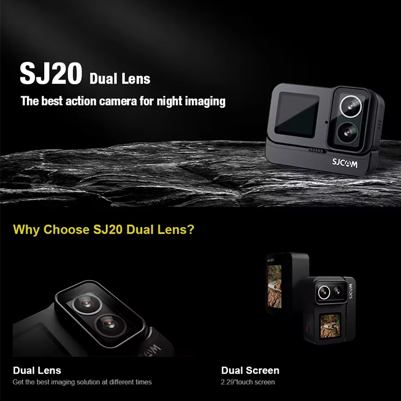 Original SJCAM SJ20 Dual Lens Action Camera 4K 30fps Stabilization 2.29" Touch control Sport Camera | Shopee Philippines