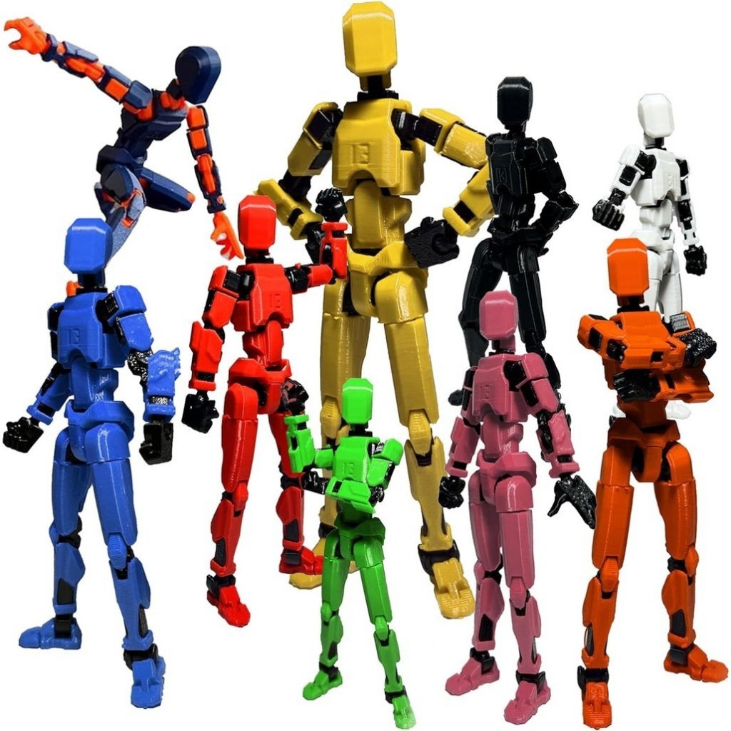 dummy 13 action figure 3d printed toys multi jointed movable robot lucky 13 action figure action