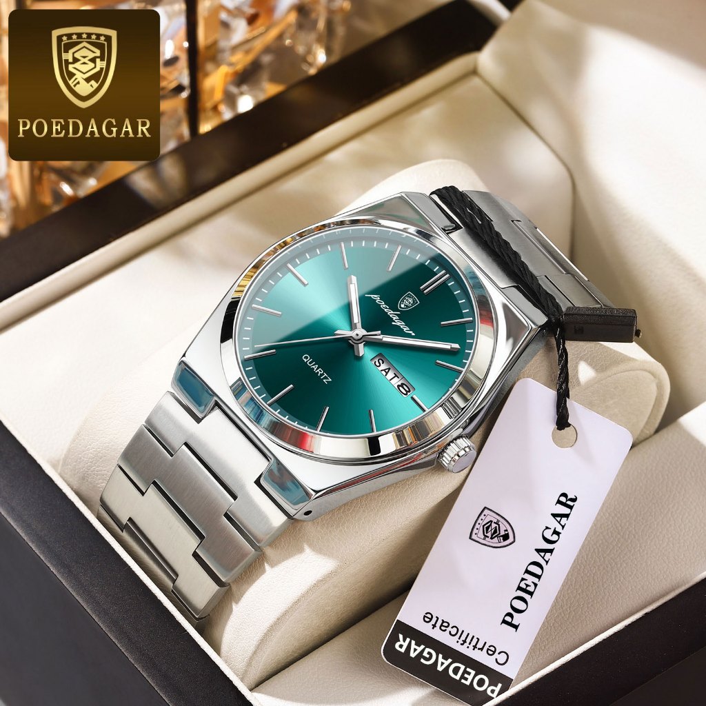 POEDAGAR New Watch For Men Waterproof Original Stainless Steel Relo ...