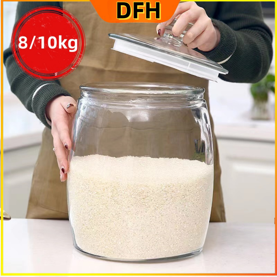 glass rice storage container dispenser 10kilos big jar glass container ...