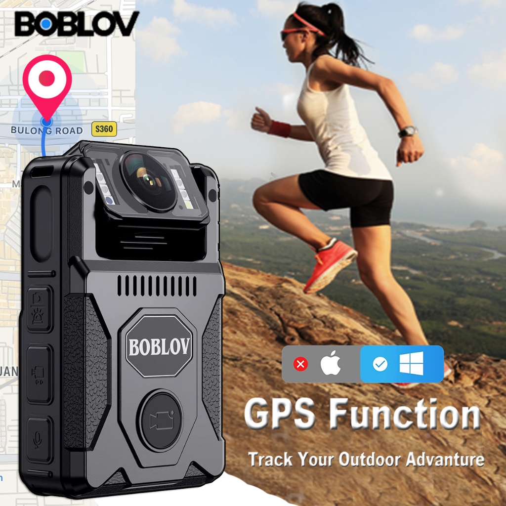 Boblov Gps Camera BOBLOV KJ23Pro Body Camera, Built-in 128GB