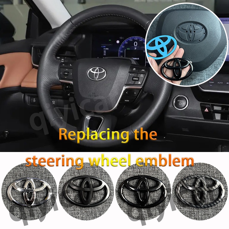 1PCS Car Sticker Steering Wheel Emblem Logo Carbon For Toyota steering ...
