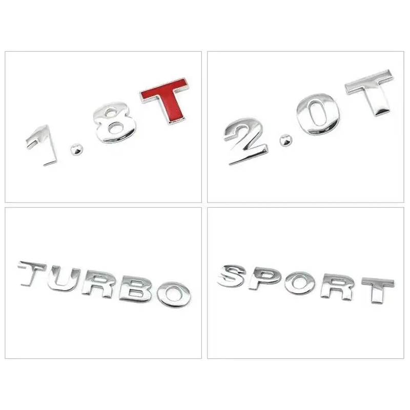 1Pcs 3D Metal Silver 25mm Car Letters Alphabet Emblem Numbers Chrome ...