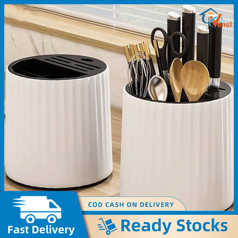 360° Knife Holder Kitchen Multifunctional Storage Rack Tool Knife Block ...