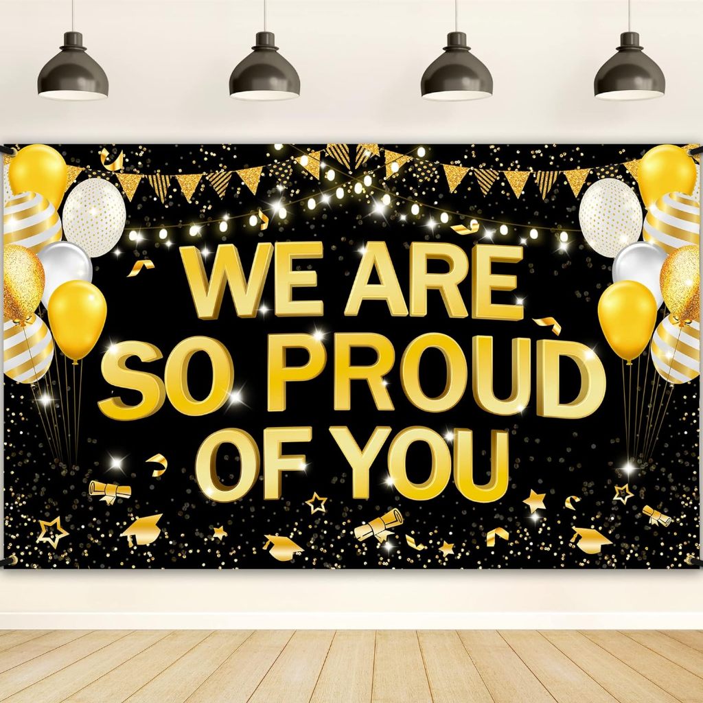 We are So Proud of You Banner Congratulations Backdrop Decorations ...