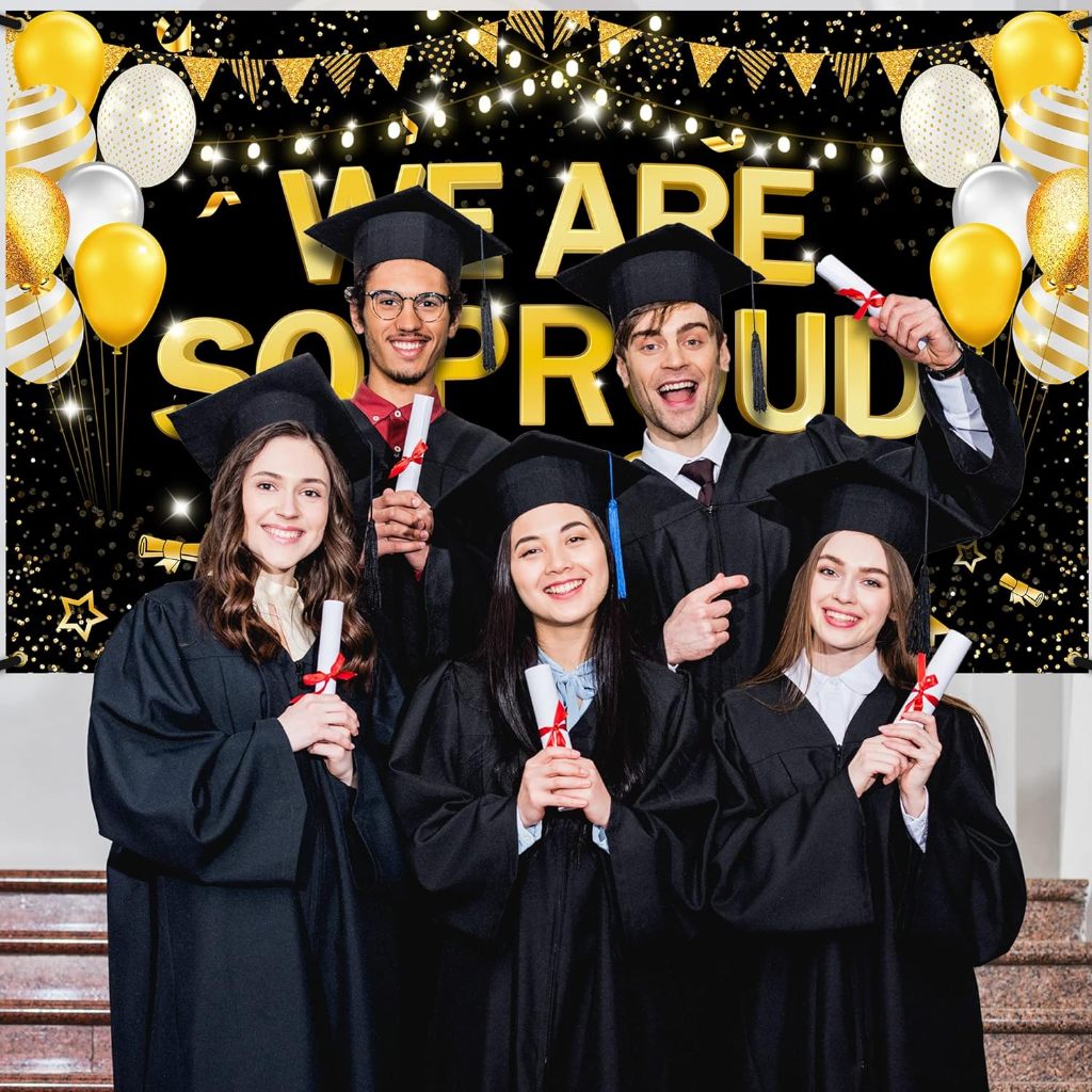 We are So Proud of You Banner Congratulations Backdrop Decorations ...