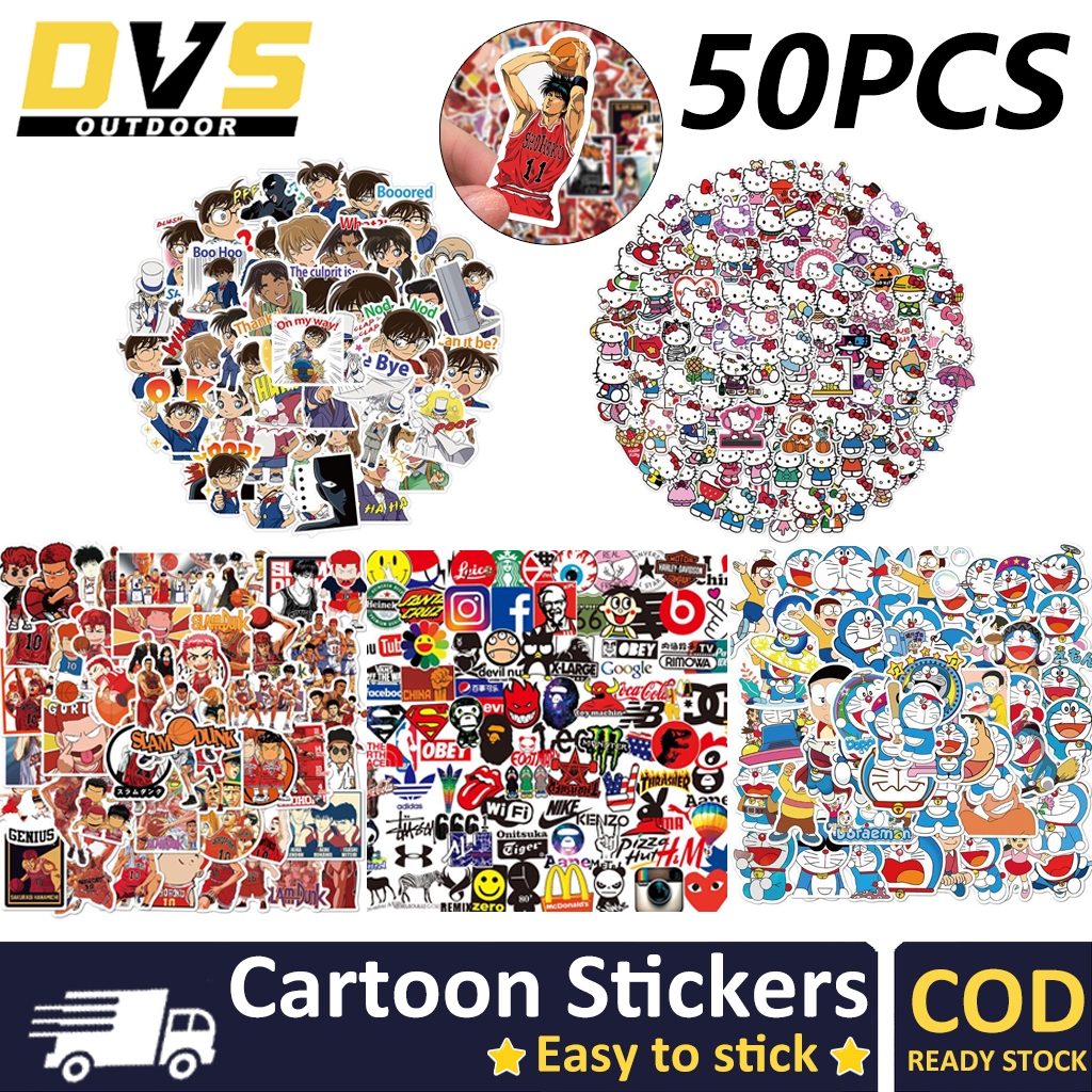 50PCS Trendy Brand Logo Hip Hop Hand Ledger Stickers For Luggage Phone ...