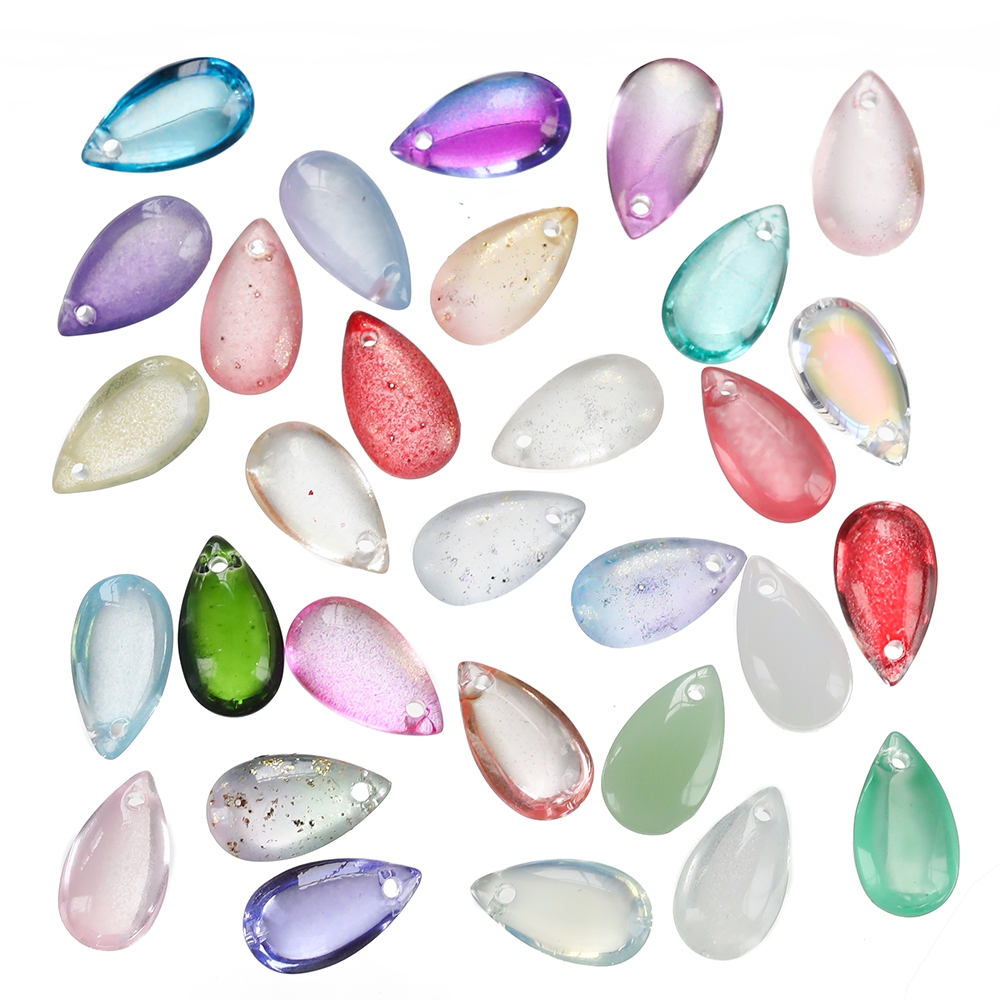 St.kunkka 10Pcs Glass Pendant 8 * 14mm Colorful Drop-Shaped Bead ...