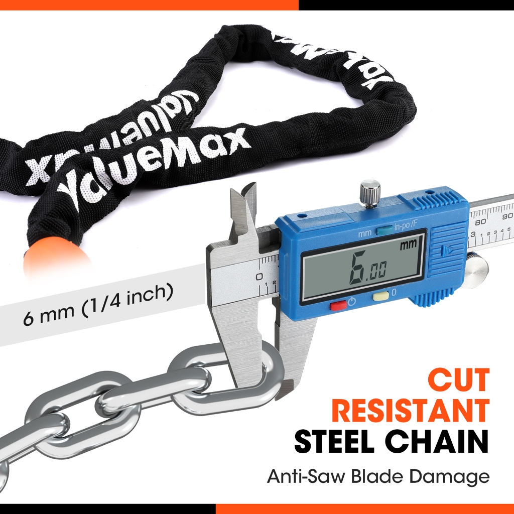 VALUEMAX 6*1000mm Bike Chain Lock 5 Digit Password Combination Anti ...
