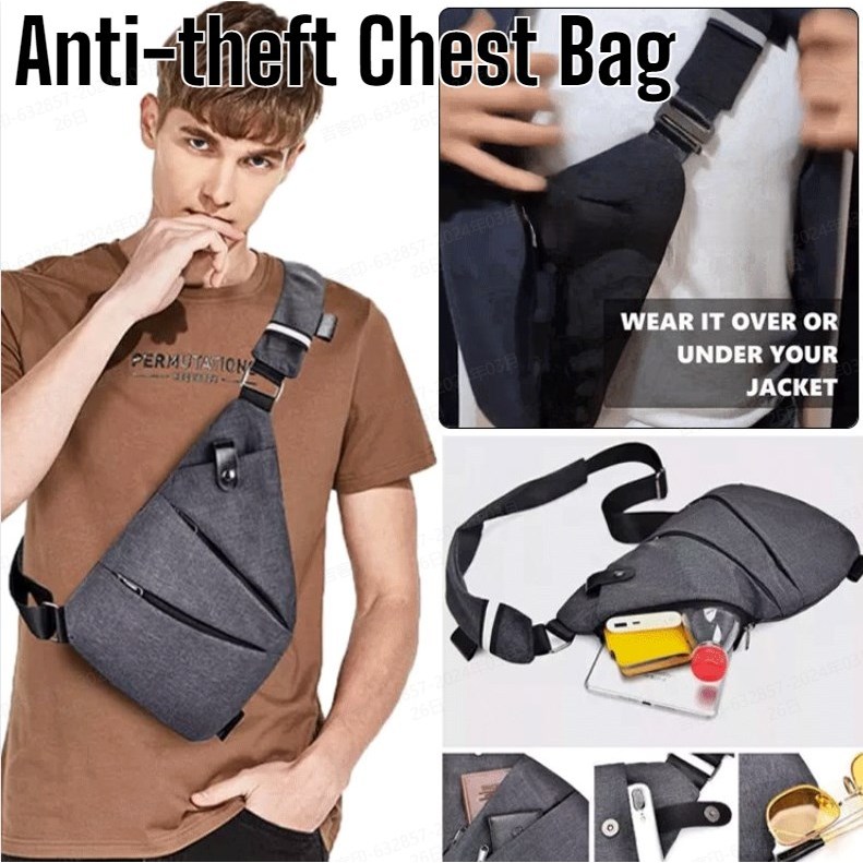 Men s Multi functional close fitting anti theft chest bag Body Bag Crossbody bag Shopee Philippines