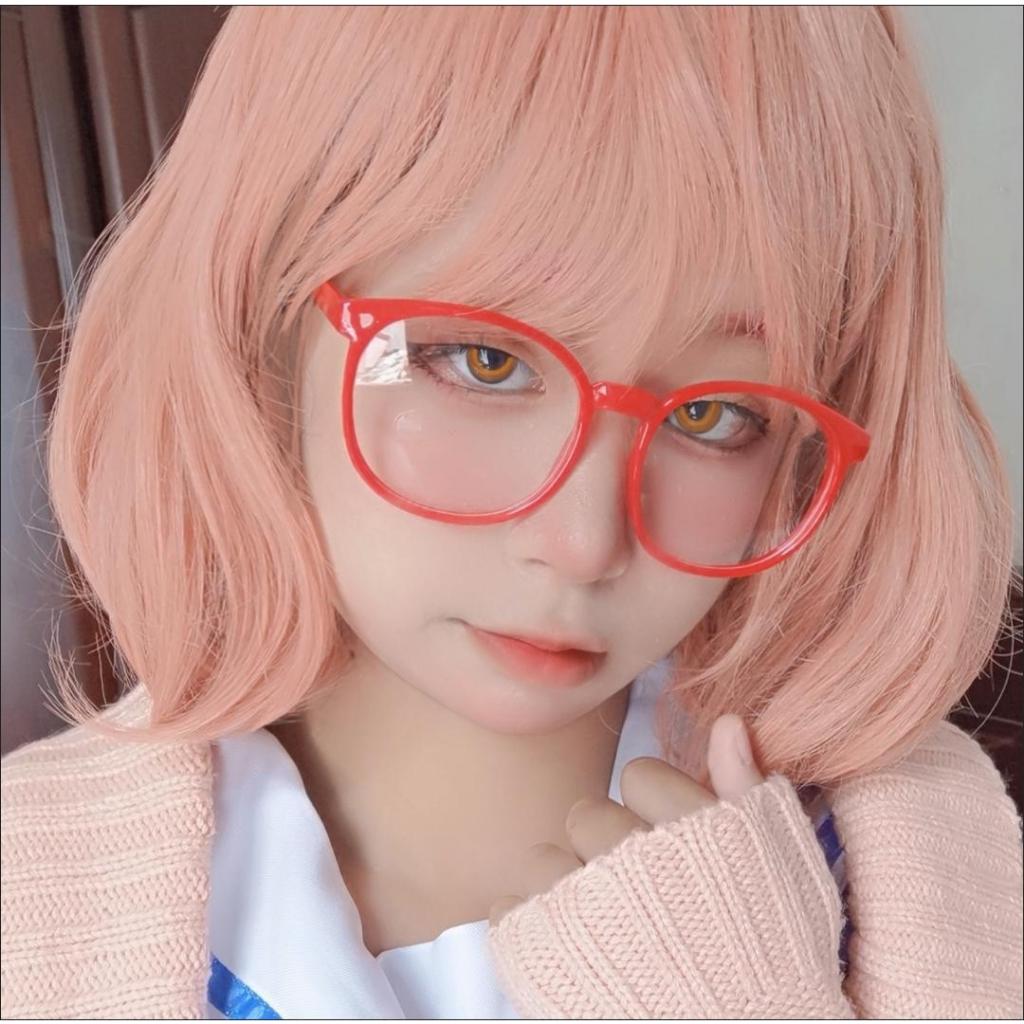 Kuriyama Mirai cosplay Big size red glasses Anime fans cosplay ...