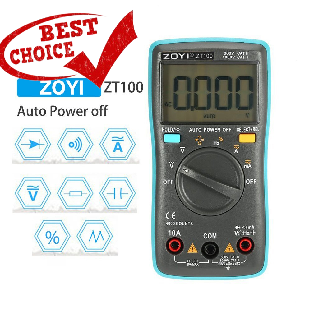 ZOYI /ZOTEK ZT102 Mini 6000 Counts Digital Multimeter AC/DC Voltage