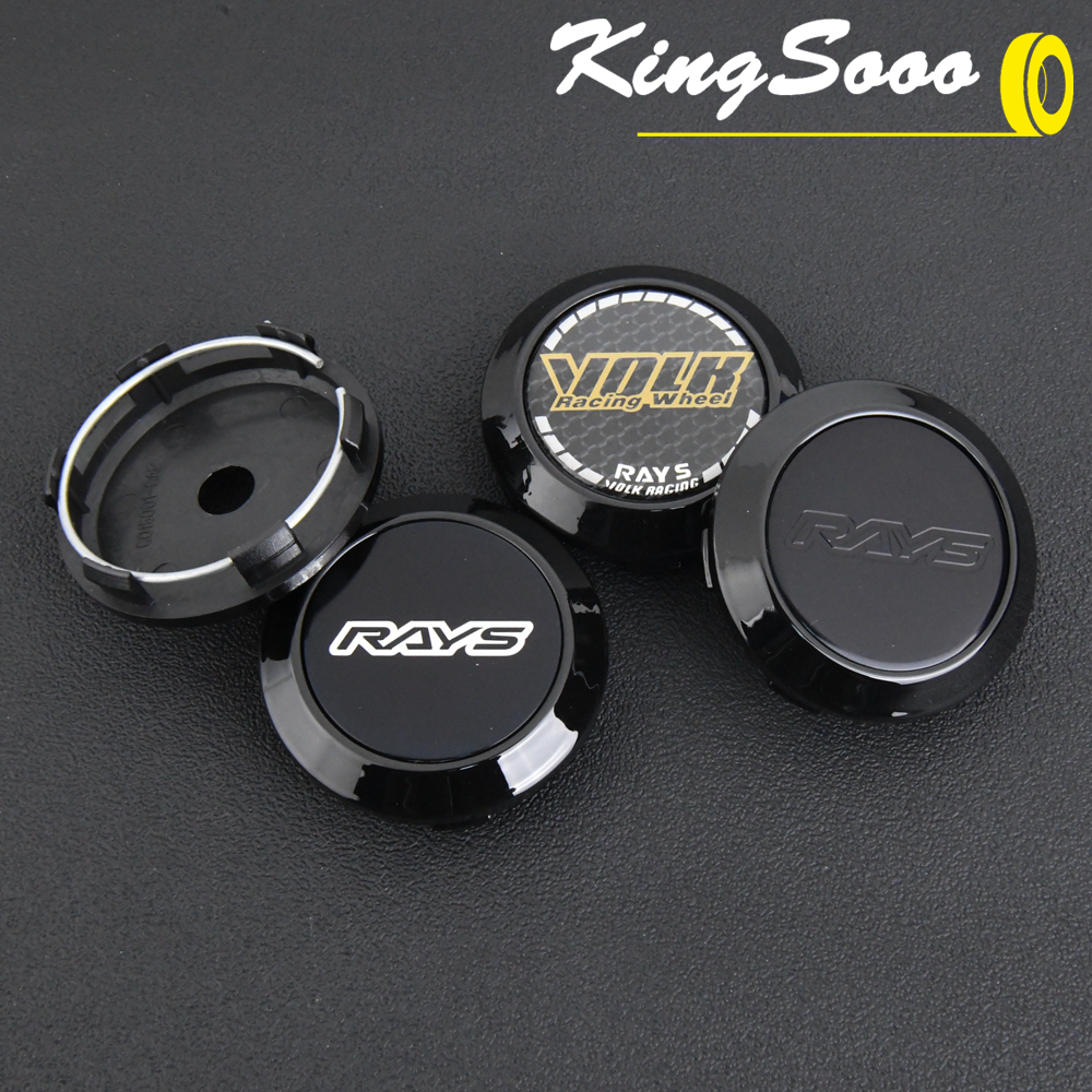 4PCS JDM RAYS Center Cap Sport Rim Cap 64mm Clip VOLK Emblem Sticker ...