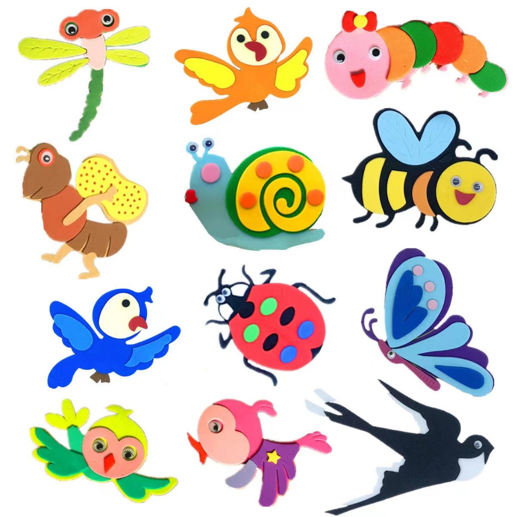 EVA Foam insect animals Craft 3D Wall Decoration classroom blackboard ...