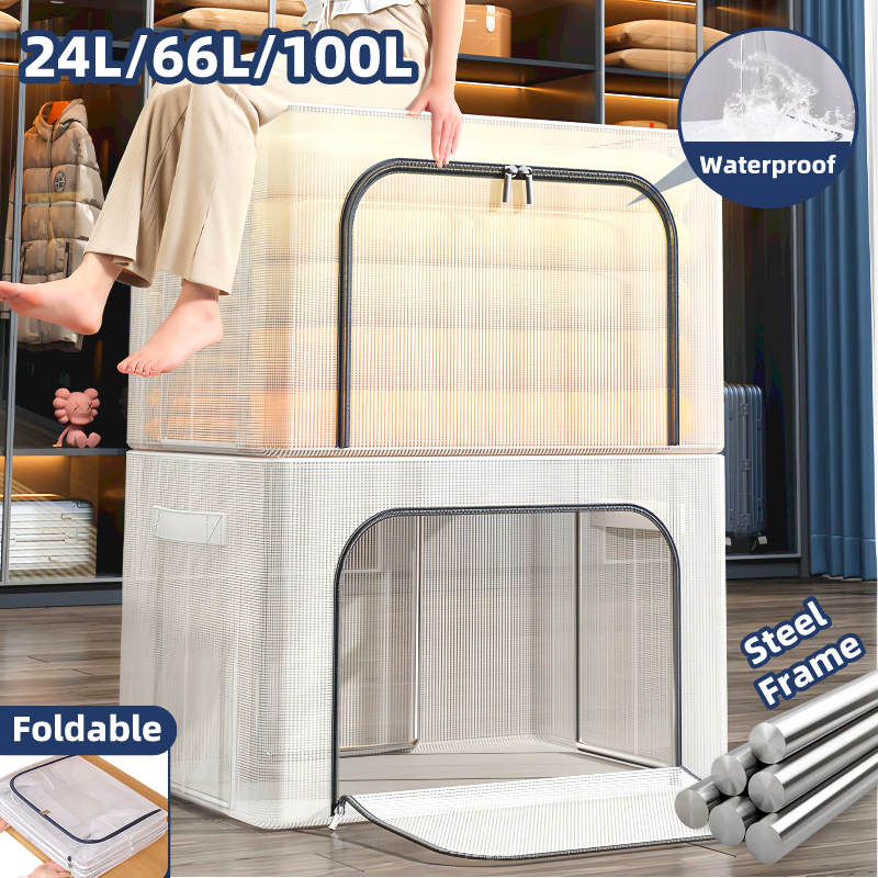 【Happy Home】Thickened Steel Frame Folding storage box For Clothes ...