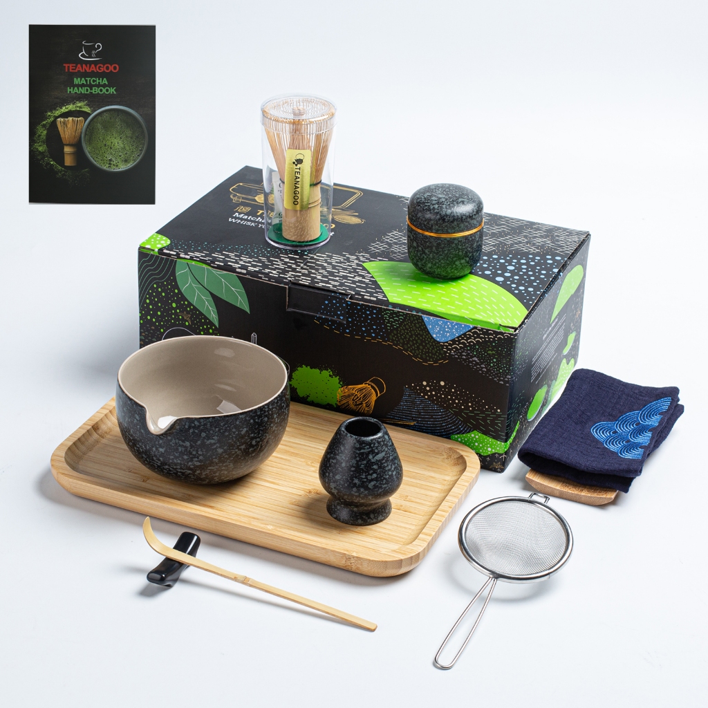 TEANAGOO Matcha Ceremony Set with tray, Japanese Tea Set, Matcha Bowl with Pouring Spout, Matcha