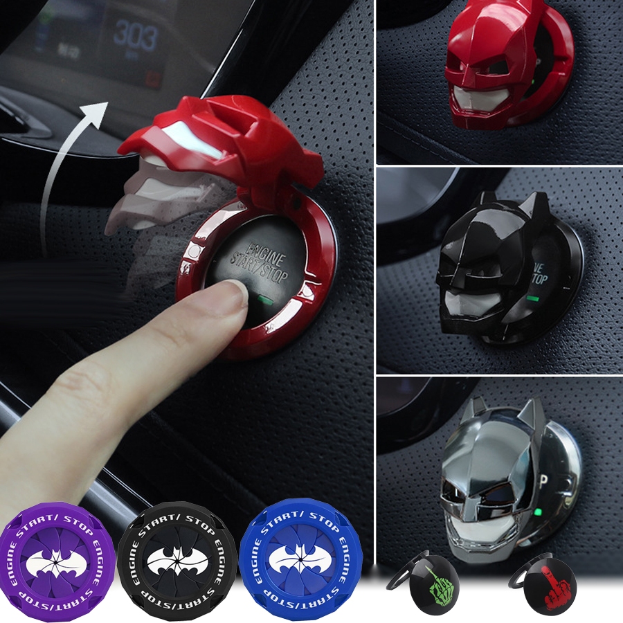 Batman Car Push Start Button Cover Bat Design Engine Start Stop Button ...
