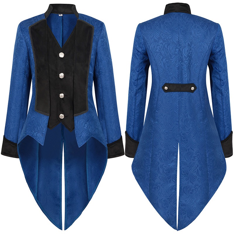 Buy BingYELH Men's Steampunk Vintage Tailcoat Jacket Gothic Victorian Frock Black Steampunk Buttons Coat Uniform Costume
