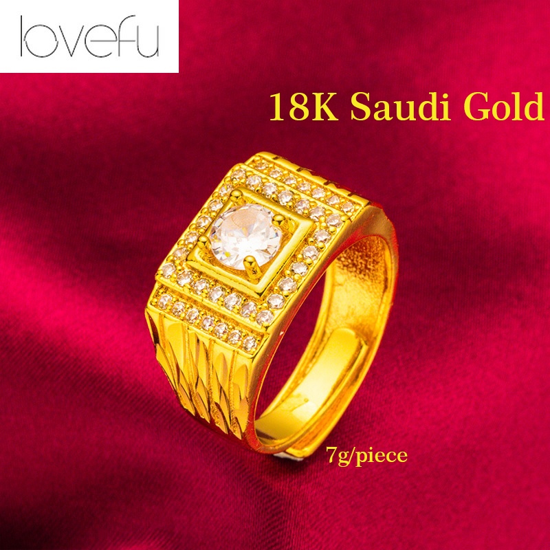Mens ring 18k saudi gold shop