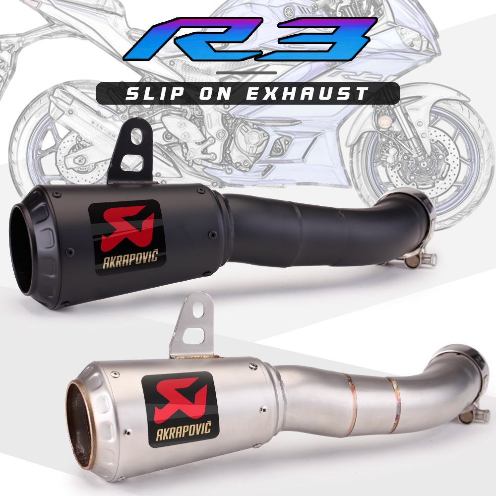 SlipOn Exhaust For YAMAHA yzf r3 Akrapovic Exhaust Muffler Pipe Shopee Philippines