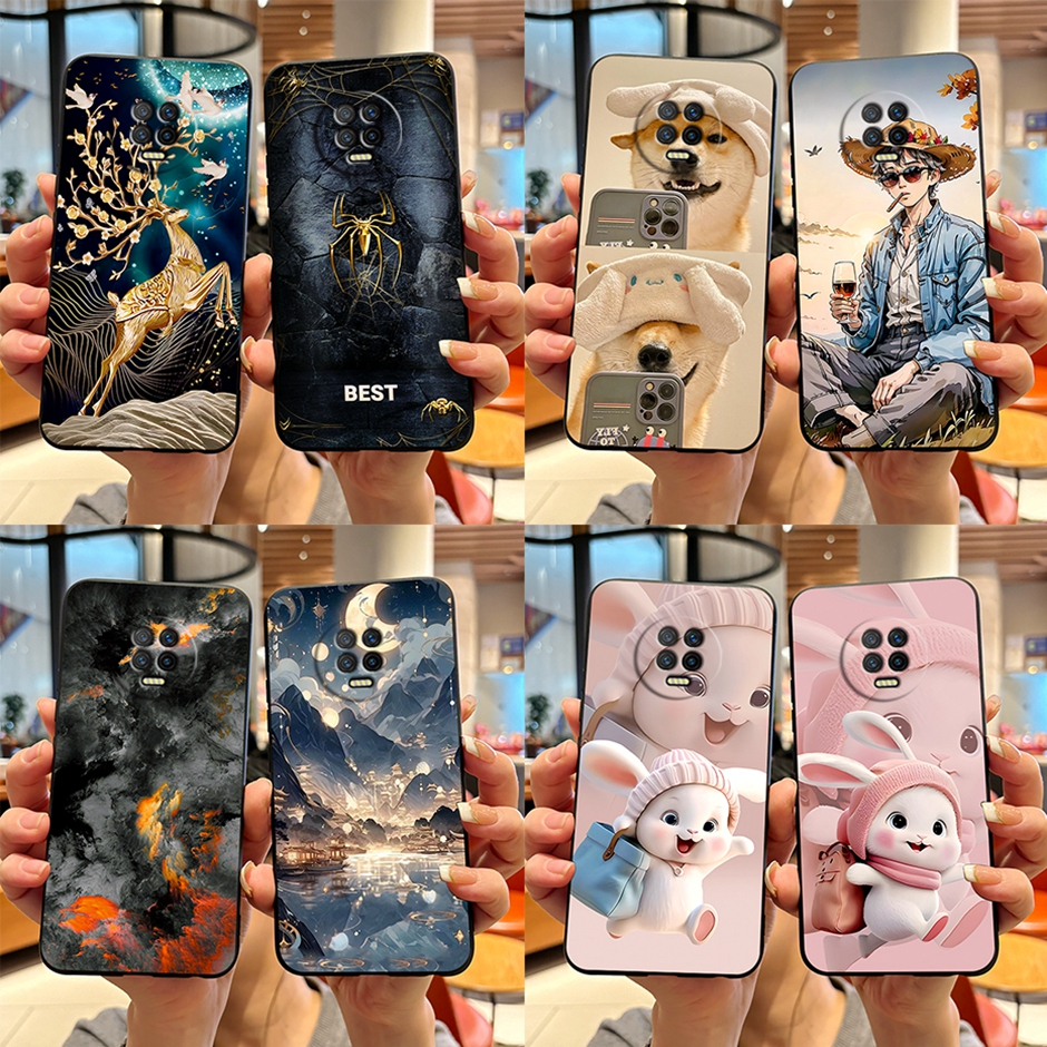 For Infinix Note 7 Case Cute Cartoon Soft Silicone Black TPU Jelly ...