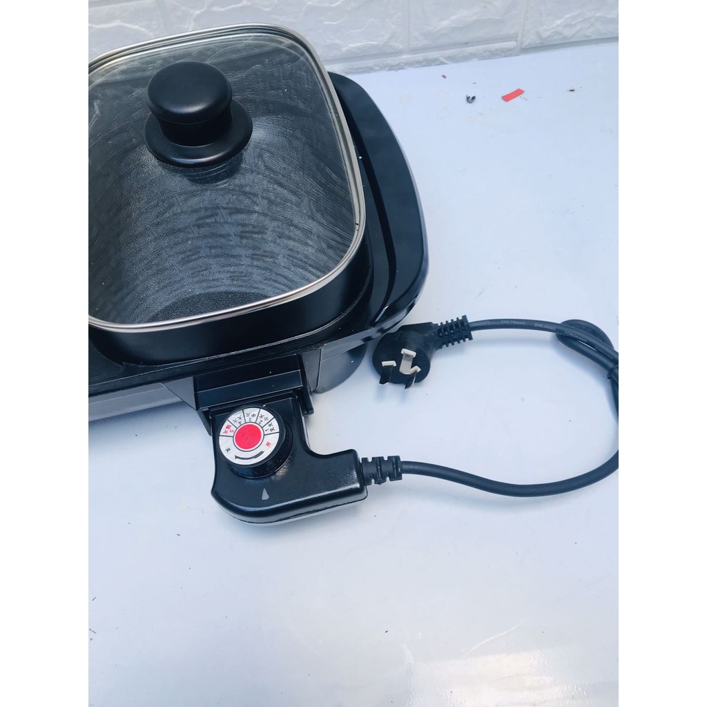 2 In 1 Samgyupsal Grill Pan Korean Style Electric BBQ Grill with Hotpot