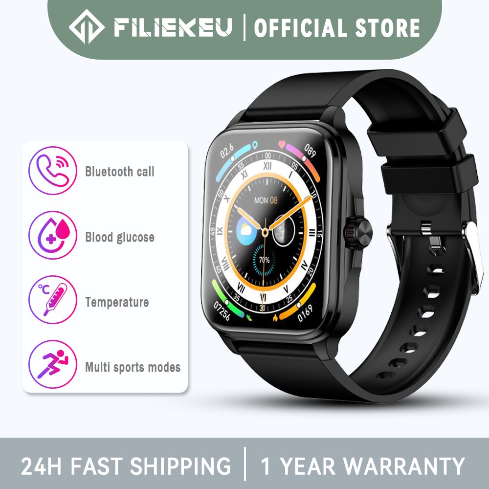FILIEKEU Smart Watch For Men Bluetooth Call Watches Blood Glucose ...