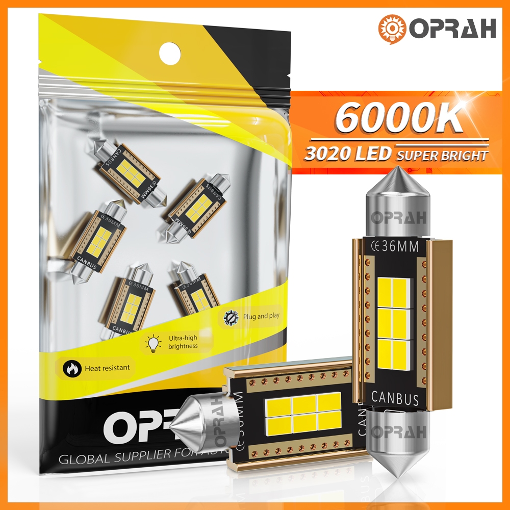 Oprah 2pcs T10 Festoon LED Car Interior Panel Light 31MM 36MM 39MM 41MM ...